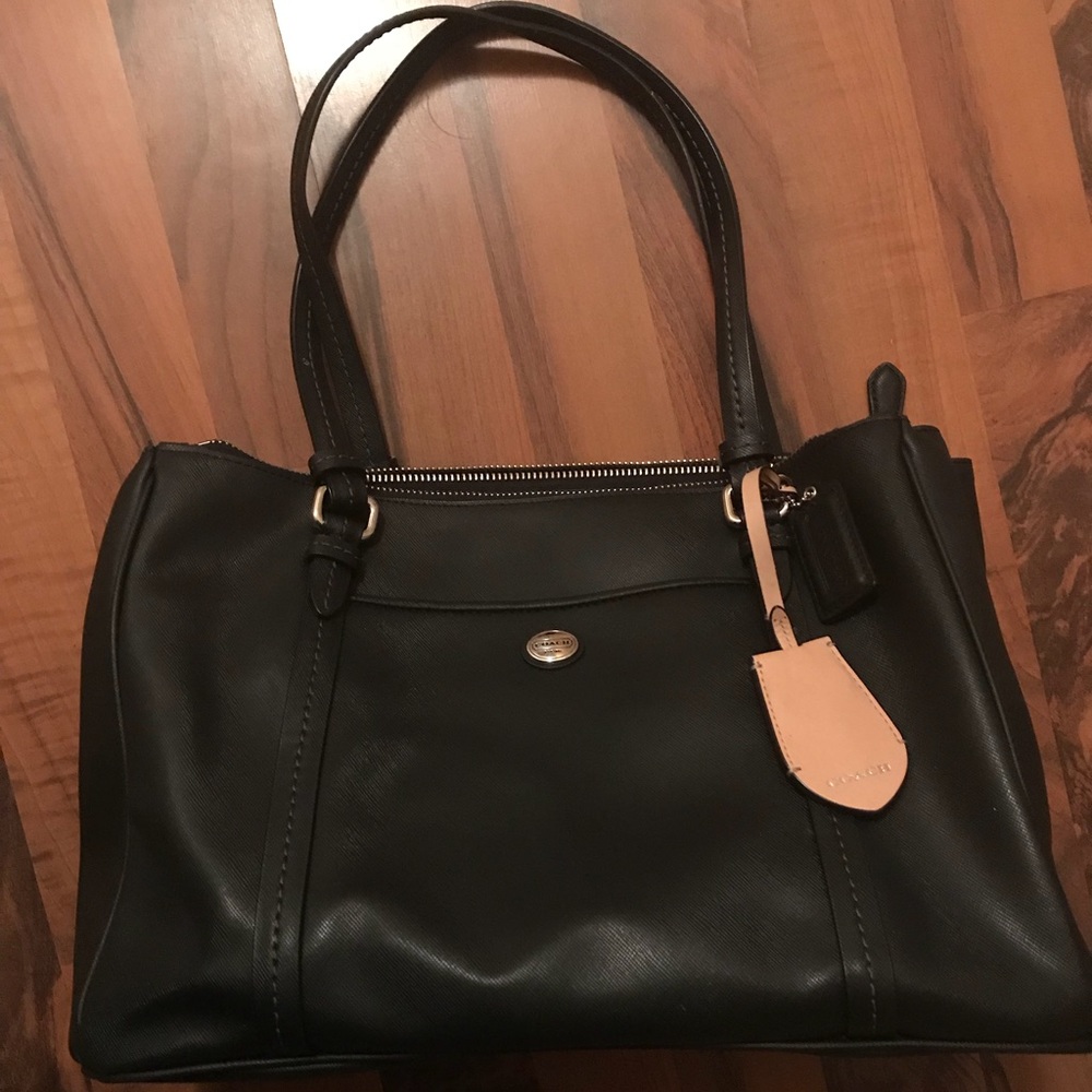 Black Leather Coach Handbag